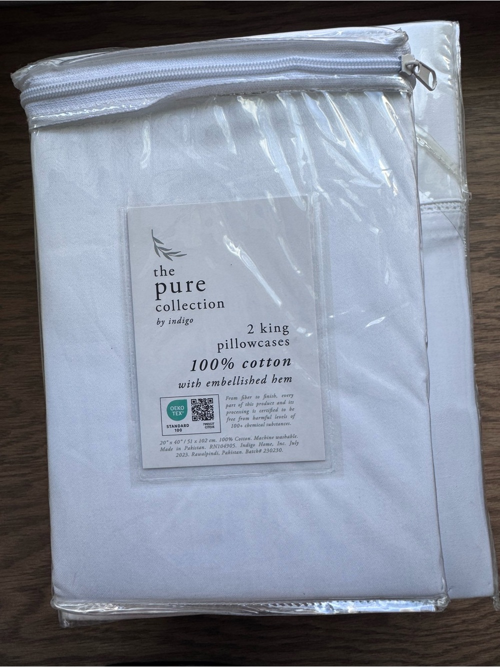 The Pure Collection By Indigo Embellished White King Pillowcases Set of 2